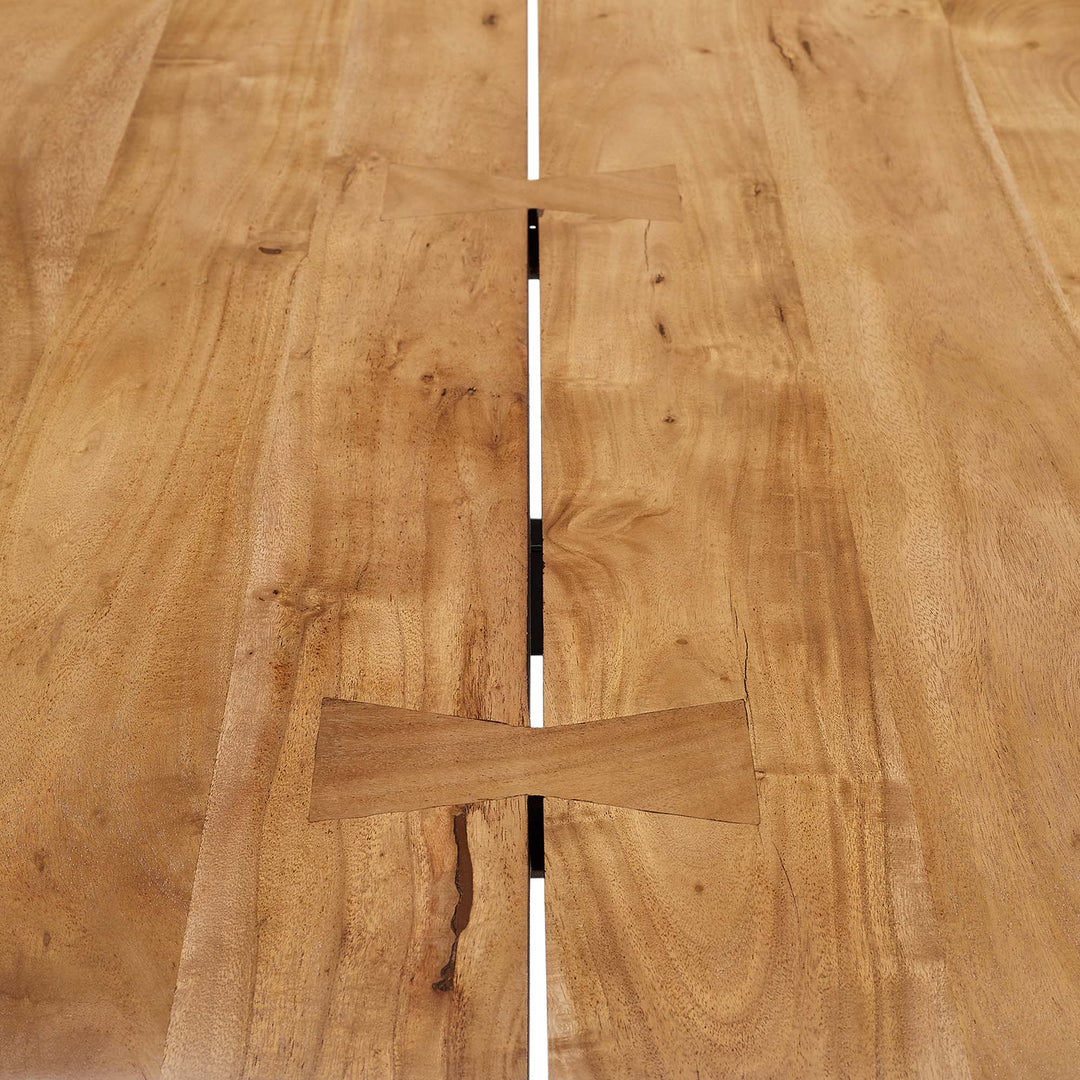 Mesa comedor negra con madera de acacia 96” Alte