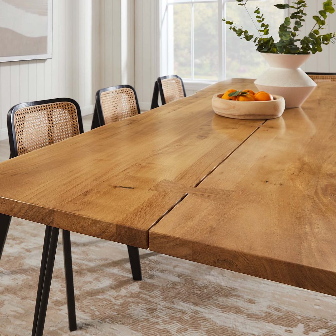 Mesa comedor negra con madera de acacia 96” Alte