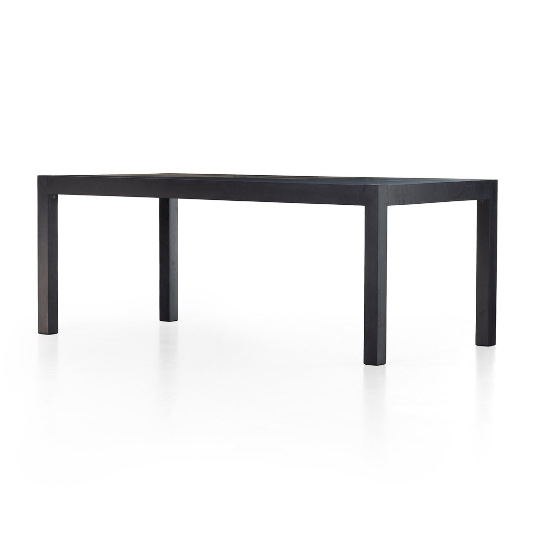 Mesa de comedor de 78” de álamo macizo negro Barsa.