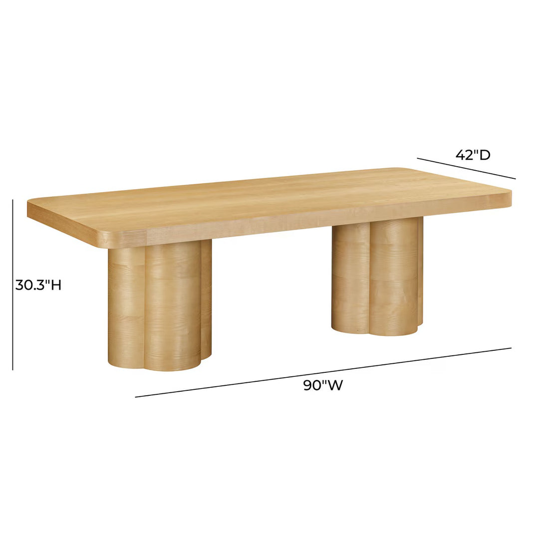 Mesa de comedor negra o natural Noor 90” tablero grueso