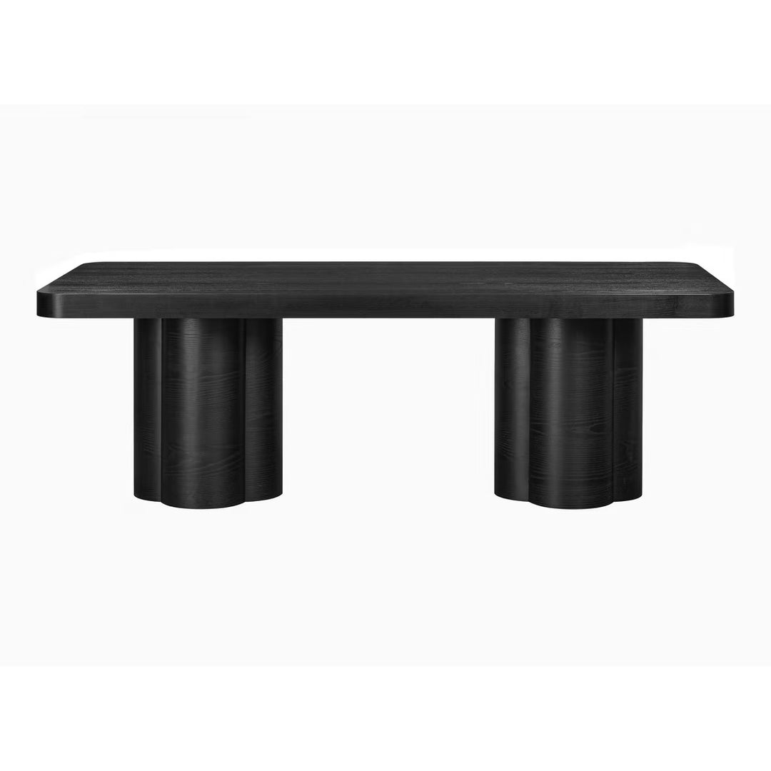 Mesa de comedor negra o natural Noor 90” tablero grueso