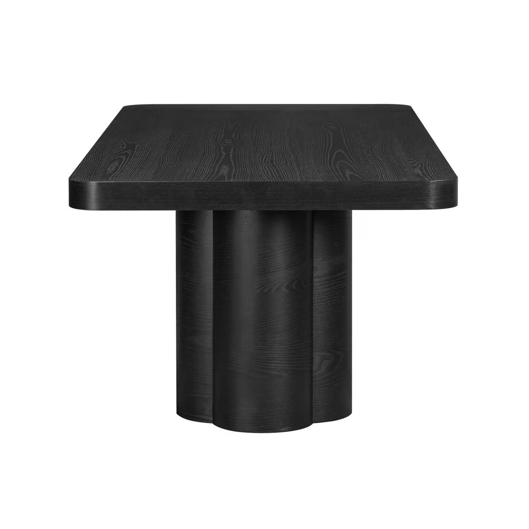 Mesa de comedor negra o natural Noor 90” tablero grueso