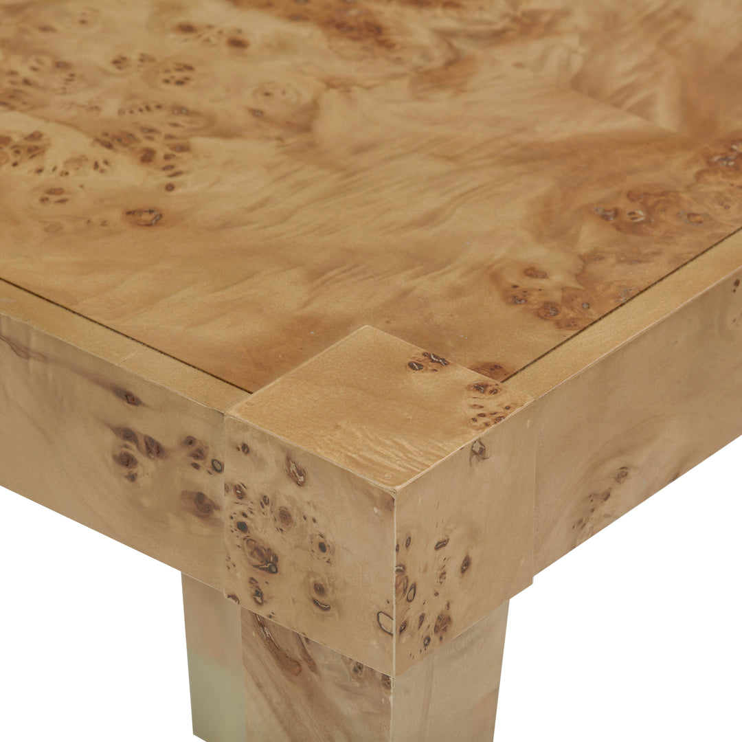 Mesa lateral de madera de acacia con acentos en latón Nobad