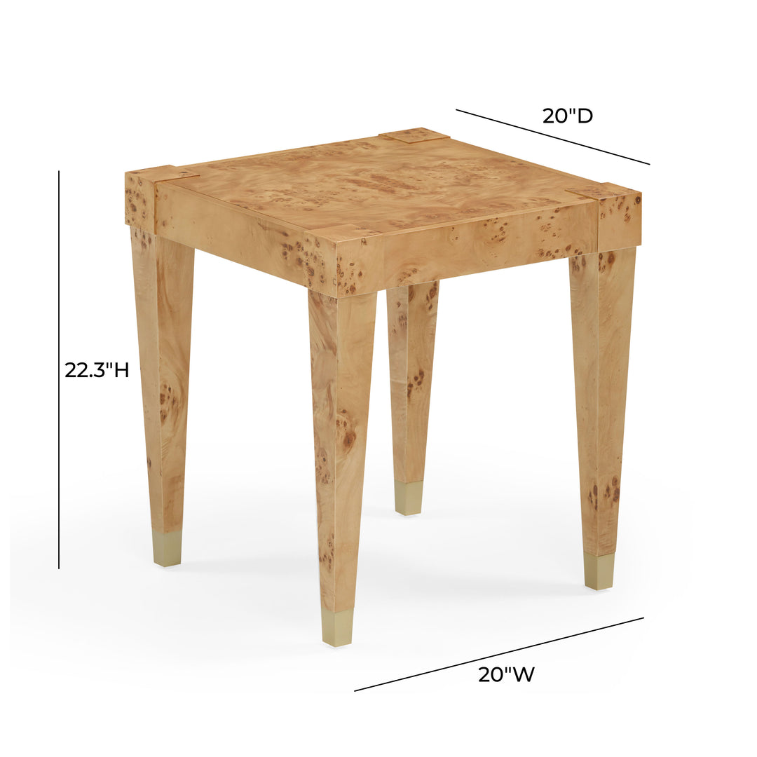 Mesa lateral de madera de acacia con acentos en latón Nobad