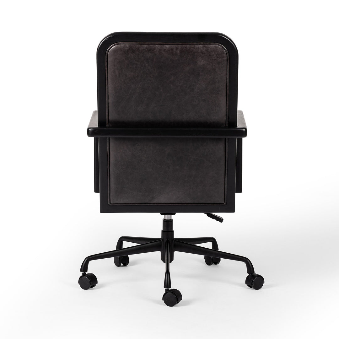 Silla de oficina Aella de piel negro