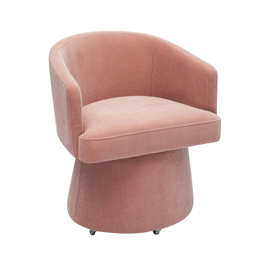 Silla de oficina con base giratoria Salar color rosa.